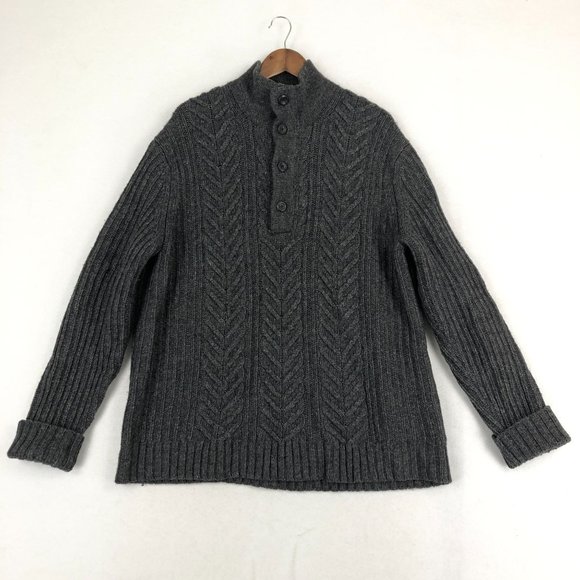 INC International Concepts Men's Size X-Large Grey Lambswool Blend Knit Sweater - Picture 1 of 8